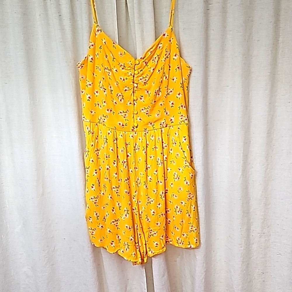 Yellow mini romper, medium or small fit